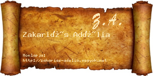 Zakariás Adélia névjegykártya